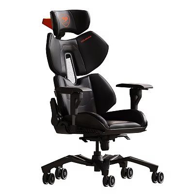 Ergonomic High Back Office Chair With Adjustable Armrests And Leather Upholstery 3d model