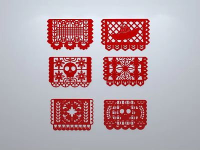 Chinese-style window grilles silhouette pane window sill border openwork window 3d model