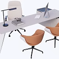 Modern Office Desk Boss Desk Computer Desk 3d model