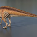 Detailed Reptile Dinosaur Model With Long Neck Spiked Back And Striped Skin