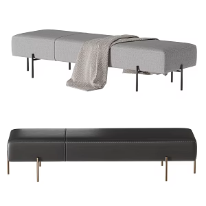 MINOTTI Modern Bed End Stool Italian Bed End Stool Sofa Stool Shoe Changing Stool Bench 3d model