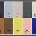 Wall Panels With Various Colors And Decorative Knobs