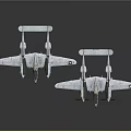 Two Twin Engine Propeller Airplanes Showcasing Classic Wing Structure And Detailed Tail Design