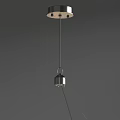 Modern Hanging Pendant Light With Round Brushed Metal Frame For Contemporary Living Room