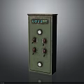 Vintage Green Electrical Control Cabinet With Meters And Toggle Switches Design