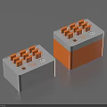 Practical Household Storage Boxes In White And Orange With Square Compartments For Organizing Daily Items