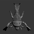 Detailed 3D Rendered Mechanical Insect With Metal Exoskeleton And Robotic Legs