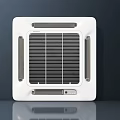 Modern White Ceiling Mounted Air Conditioner Fan with Grille Panel and Efficient Cooling Design 3d model