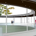 Modern gallery curved gallery 3d model