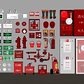 Comprehensive Fire Safety Equipment Collection Including Extinguishers Hydrants Hoses And Helmets 3d model