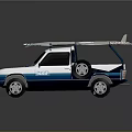 SUZUKI Pickup Truck In White And Blue With White Kayak On Truck Bed