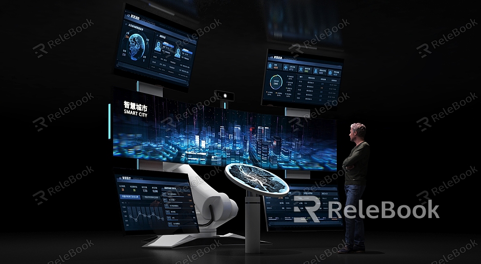 Exhibition Hall Exhibition Booth Smart City Big Data Platform Command Platform Multimedia Interactive Exhibition Item Interactive Device model