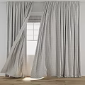 Layered Gray Linen Curtains With White Sheer Panels For Natural Light Window