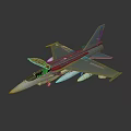Blue Scale Fighter Jet Model With Open Cockpit And Missiles Under Wings