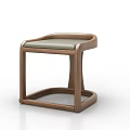 Modern Wooden Stool With Light Green Padded Seat And Curved Armrest In Simple Contemporary Design