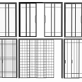 Various Sliding Doors With Different Glass Panel And Frame Designs For Home 3d model
