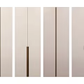 Modern Light Beige Cabinet Doors With Dark Vertical Strips And Metal Handles