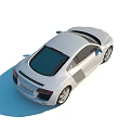 Silver Audi R8 Sports Car With Sleek Modern Design And Aerodynamic Body