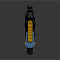 Sci Fi Pistol With Blue And Orange Futuristic Design Glowing Accents And Geometric Shapes
