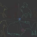Multiple People Riding Various Animals Including Horses and Decorated Yak in Outdoor Activity