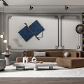 Modern sofa coffee table combination 3d model