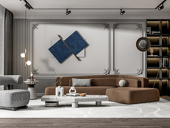 Modern sofa coffee table combination 3d model