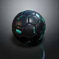 Professional Black Soccer Ball Sports Equipment Featuring Green Patterns And FIFA Logo Design