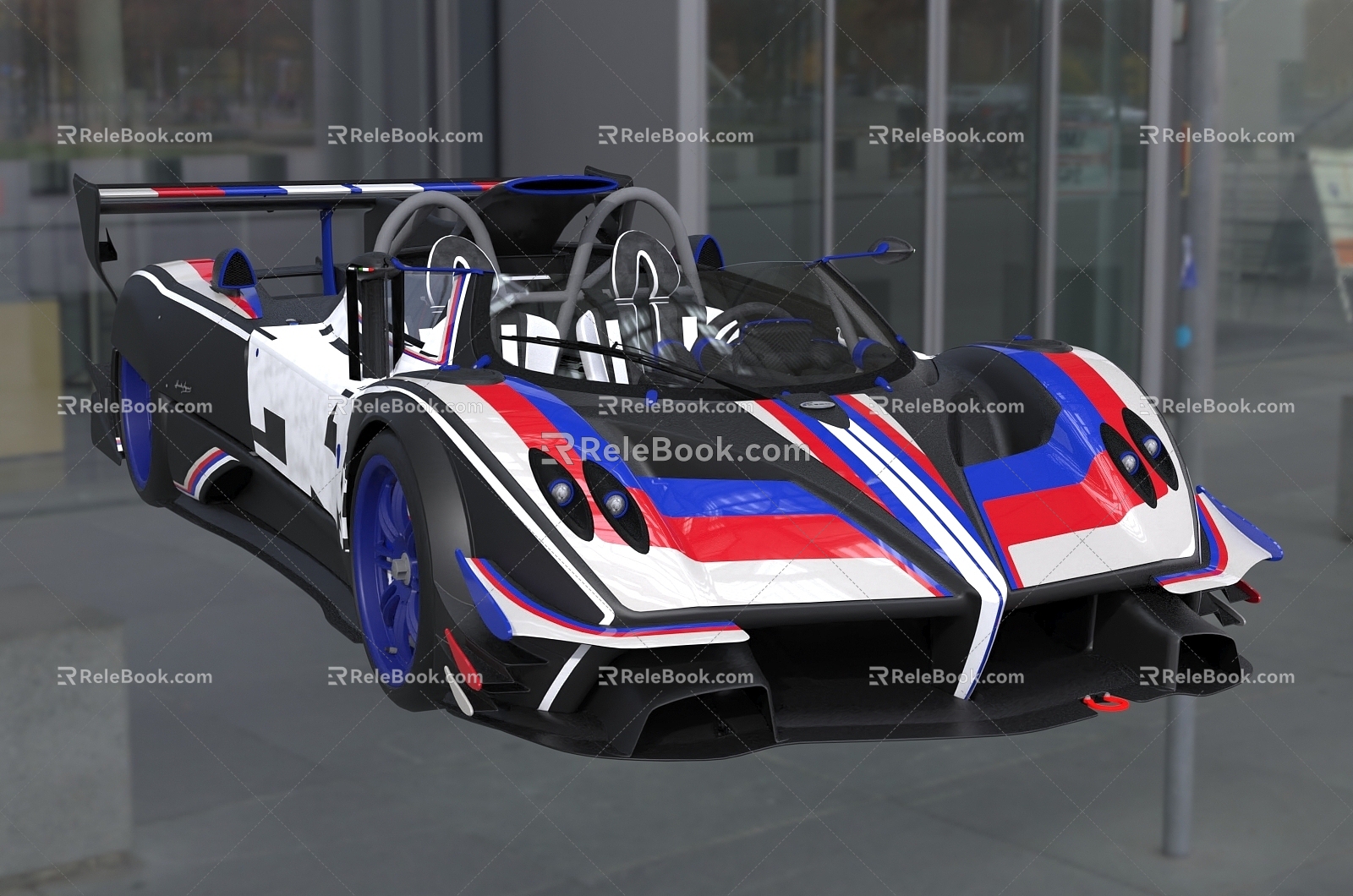 Pagani ZondaRBarchetta Racing Car sports car Super sports car Supercar 3d model