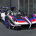 Racing Car With Open Cockpit Red White Blue Stripes And Aerodynamic Design