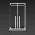 Modern Wooden Wardrobe With Vertical Accent Strip And Elevated Base Design 3d model