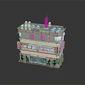 Detailed Multi Storey Building Model With Commercial Shopfronts Window Details And Top Floor Decorations