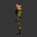 3D Stylish Cartoon Character Wearing Green Uniform With Red Gear And Knee Pads