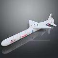 White Missile with Pratt & Whitney and NASA Logos Aerodynamic Body and Tail Fins