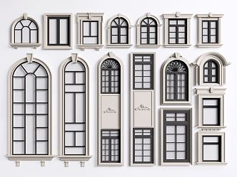 Jane European casement window combination casement window floor-to-ceiling window 3d model