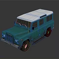 Green Body White Roof Classic Off Road SUV with Rugged Exterior Design