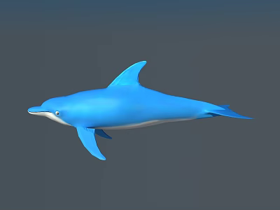 Vibrant Blue Dolphin With Sleek Body Swimming Gracefully In Ocean Waters 3d model