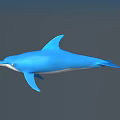 Vibrant Blue Dolphin With Sleek Body Swimming Gracefully In Ocean Waters