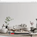 Modern sofa coffee table combination 3d model
