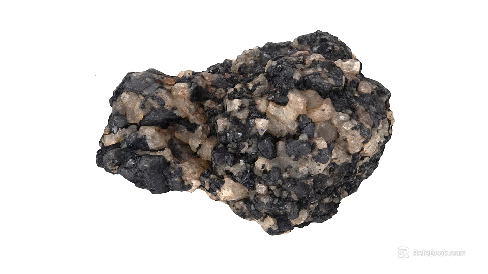 Natural Raw Stone With Granular Structure And Solid Wood For Home Decor Projects 3d model