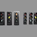 Multiple Traffic Light Signals With Red Yellow Green Lights And Arrow Indicators