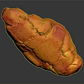 Golden Orange And Red Croissant With Shiny Crust On Dark Background
