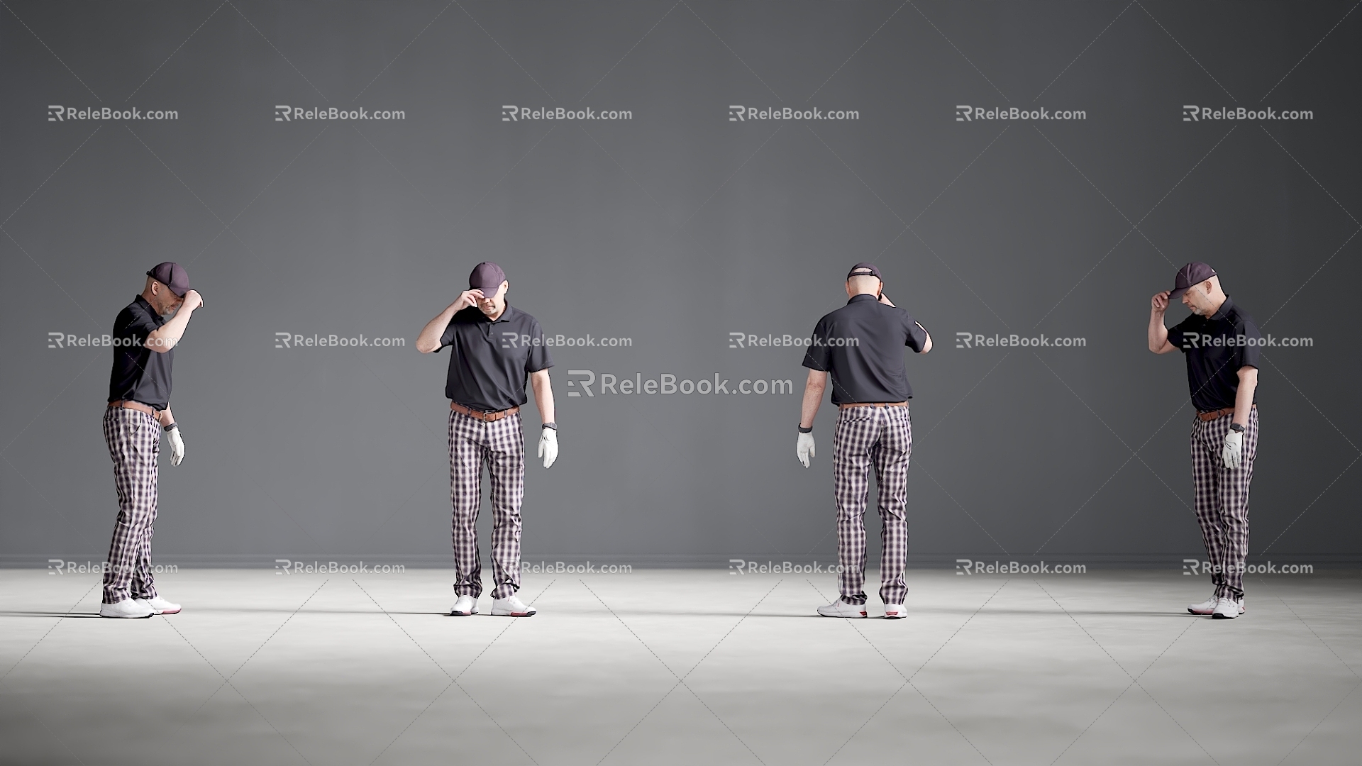 modern man golf man 3d model