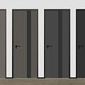 Modern Single Door Bedroom Door Wooden Door 3d model