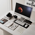 Modern Computer Office Computer Desktop Computer Monitor Office Supplies Keyboard 3d model