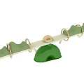 Playground Equipment With Green Wavy Elements Golden Rings And Semicircular Tunnel