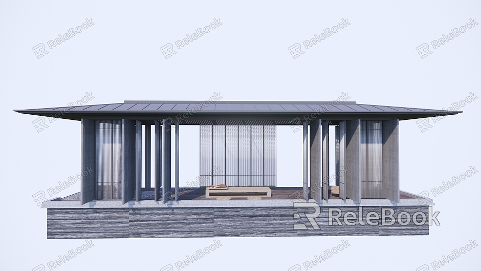 New Chinese Style Pavilion Pavilion Tea Room model