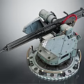 Mounted Machine Gun With Rotating Base Ammunition Box And Metal Barrel Structure