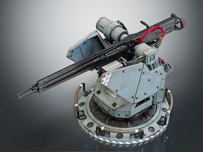 modern machine gun turret 3d model