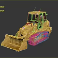 Yellow Bulldozer Construction Equipment with Tracked Undercarriage Front Blade and Enclosed Cab