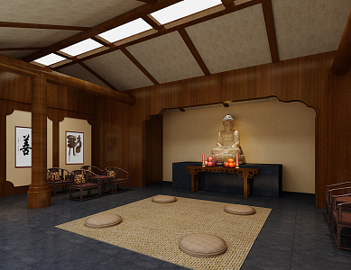 Chinese Buddhist Hall 3d model